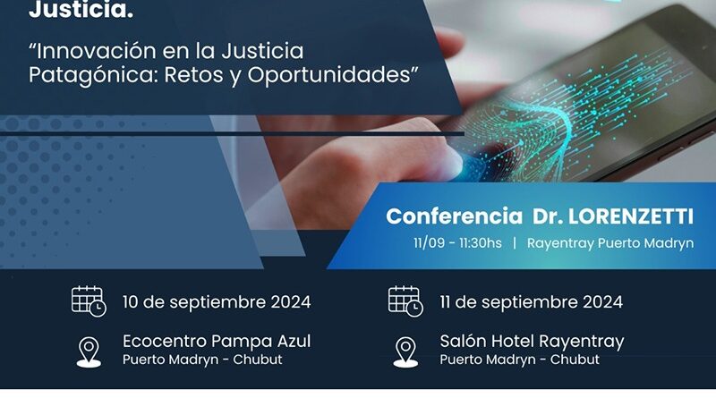 Banner del 1° encuentro de Innovación del foro Patagónico de los superiores Tribunales de Justicia