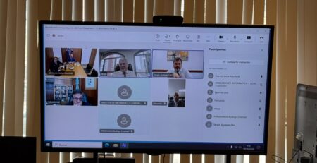 Pantalla con los participantes de la sesión del Consejo Superior del Foro Patagónico por videoconferencia.